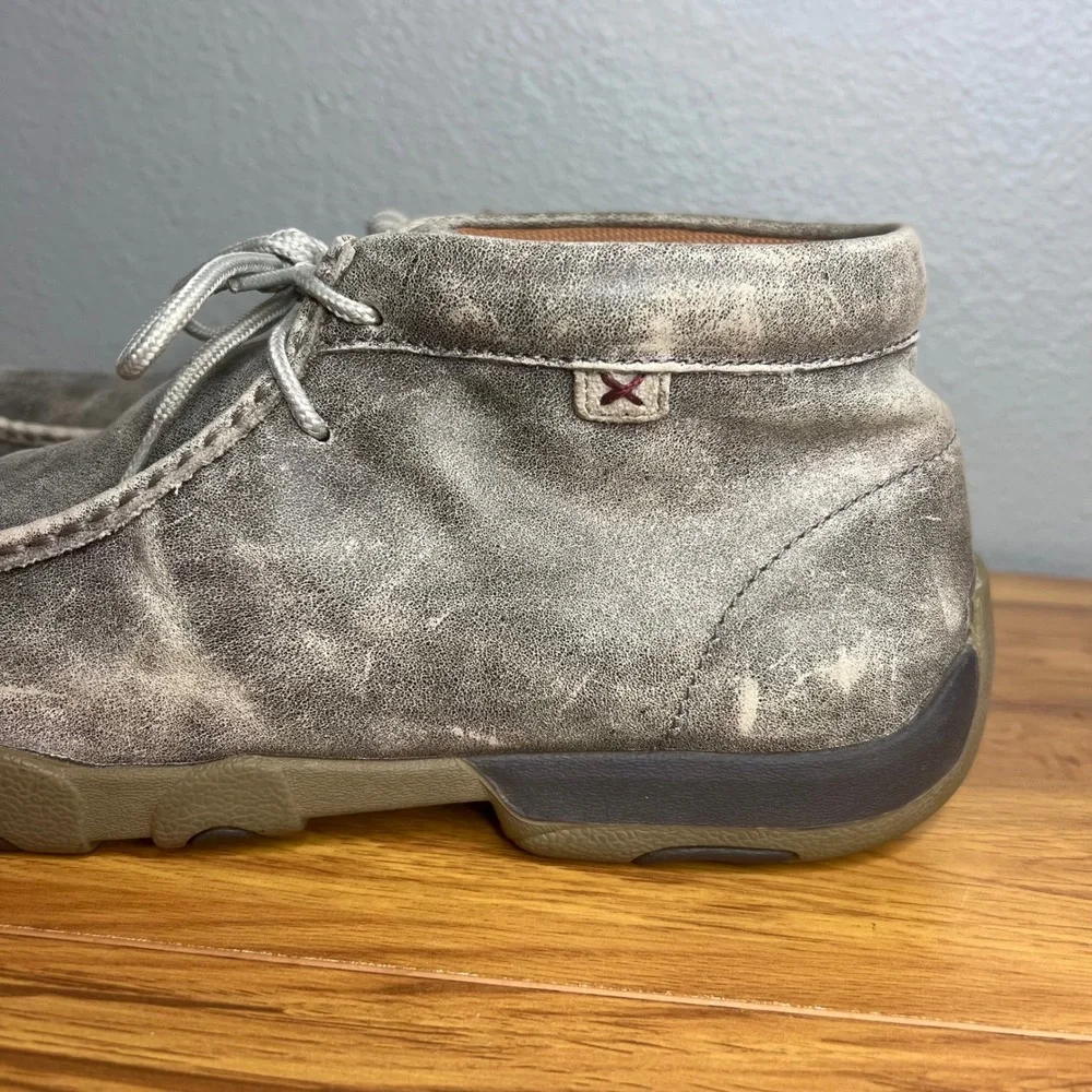 Twisted X Chukka Driving Mocs Mens 13 Gray MDM0072 Leather Casual Distressed